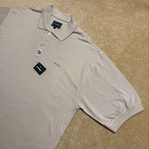 Bolle Golf Polo Shirt Mens Large L Beige Brown  100% Cotton Classic Golf Preppy